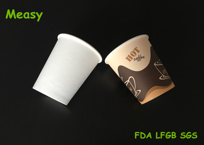 8oz White And Printed Coffee eco friendly disposable cups Sun Paper At Food Grade supplier
