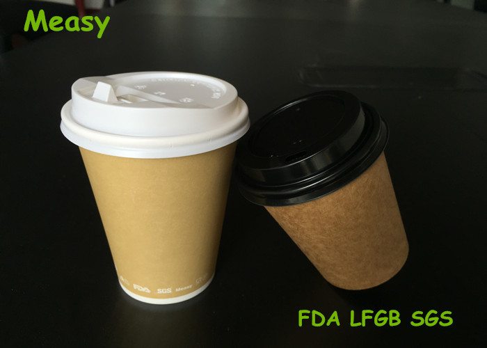 Black and White PS Material Kraft Paper Coffee custom disposable cups Sipper Lid supplier