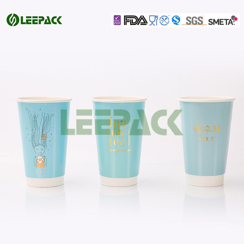 8 Oz White And Black double wall paper cup for Hot Drink , Non deforming supplier