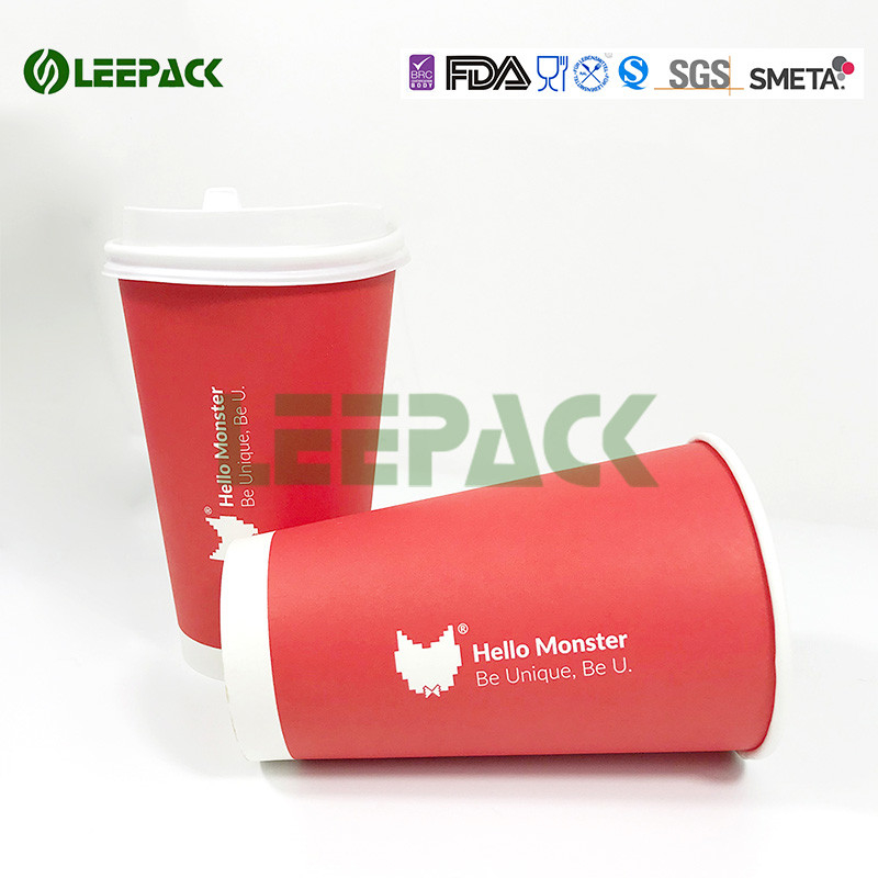 Red Single Wall Disposable Paper Coffee Cups For Christmas Holiday Wholesale supplier